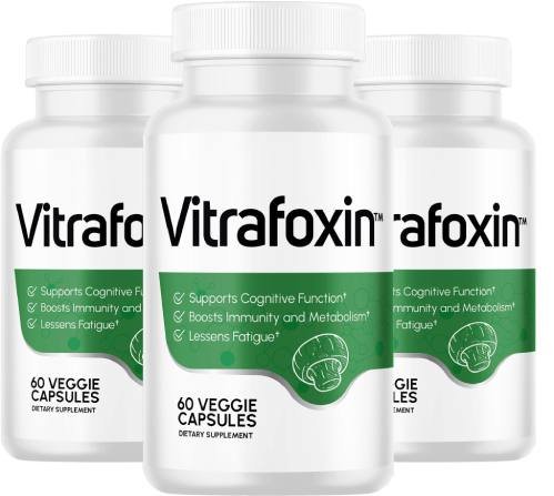 Vitrafoxin supplement featuring a mushroom-based formula for cognitive support