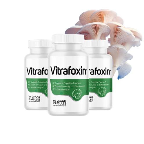 Vitrafoxin cognitive support supplement featuring a science-backed mushroom blend